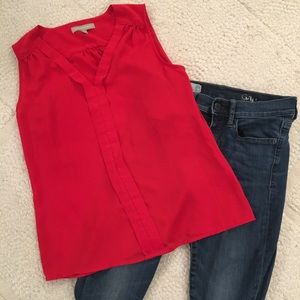 Banana Republic Sleeveless Blouse in Red
